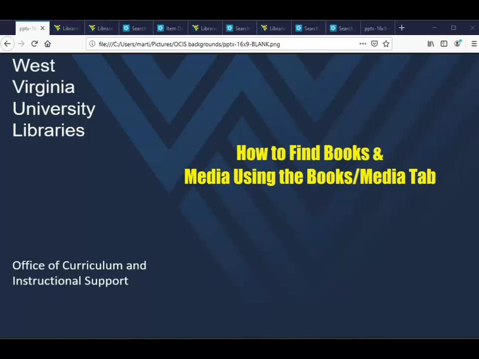 How to Find Books & Media Using the Books/Media Tab